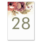 Hochzeit mit floralen Watercolor Tischnummer (Rückseite)
