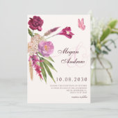 Hochzeit mit floraler Ästhetik Einladung (Stehend Vorderseite)