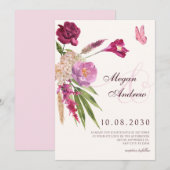 Hochzeit mit floraler Ästhetik Einladung (Vorne/Hinten)