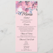 Hochzeit mit floraler Rose, Dusty Menükarte (Vorderseite)