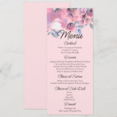 Hochzeit mit floraler Rose, Dusty Menükarte (Vorne/Hinten)