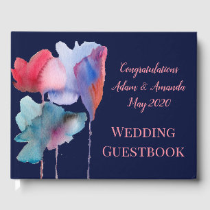 Hochzeit mit floraler Wasserfarbe Gästebuch