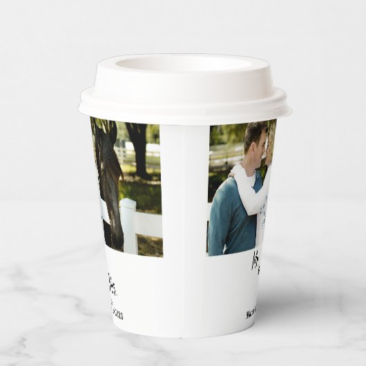 Hochzeit mit Foto Pappbecher (Rechts)