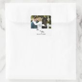 Hochzeit mit Foto Quadratischer Aufkleber (Tasche)