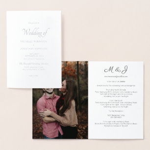 Hochzeit mit Foto und Gold oder Silberfolie Folienkarte