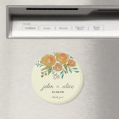 Hochzeit mit gelbem Orange, Creme und brauner Blum Magnet (In Situ (Geschirrspüler))