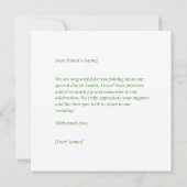 Hochzeit mit gelber Blüte dank Karte (Rückseite)