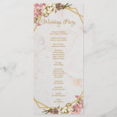 Hochzeit mit geometrischem Marmor und Orchideen Programm (Rückseite)