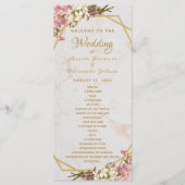 Hochzeit mit geometrischem Marmor und Orchideen Programm (Vorderseite)