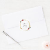 Hochzeit mit geometrischer Flora und Fauna Runder Aufkleber (Umschlag)
