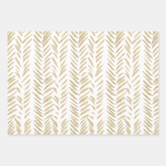 Hochzeit mit Gold Floral Geschenkpapier Set (Vorderseite)