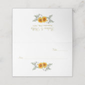 Hochzeit mit Gold Floral Platzkarte (Außenseite Aufgefaltet)