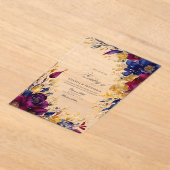 Hochzeit mit Gold, Navy Blue und Burgund Acryleinladungen (Ablage )