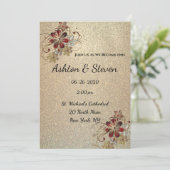 Hochzeit mit Gold und Glitzer Einladung (Stehend Vorderseite)