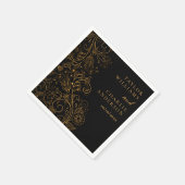 Hochzeit mit Gold und Schwarz Serviette (Ecke)