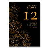 Hochzeit mit Gold und Schwarz Tischnummer (Vorderseite)
