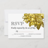 Hochzeit mit Gold und schwarzem Marmor RSVP Karte (Rückseite)