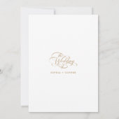 Hochzeit mit Gold und Weiß in klassischer Calligra Einladung (Rückseite)