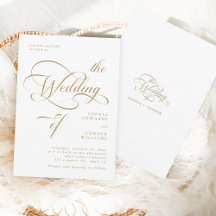 Hochzeit mit Gold und Weiß in klassischer Calligra