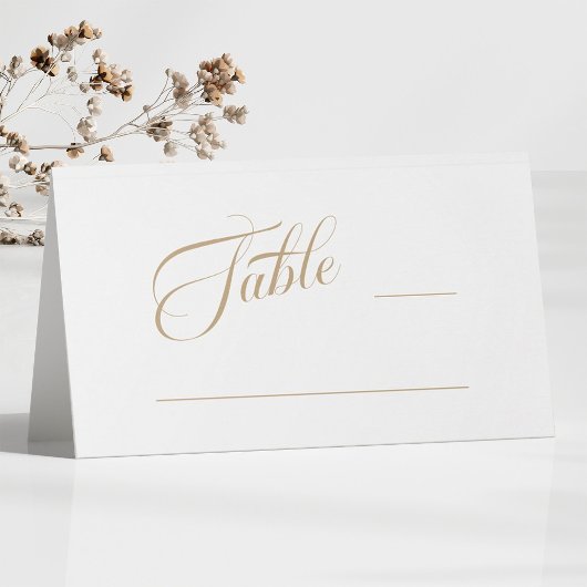 Hochzeit mit Gold & White Romantic Classic Typogra Platzkarte