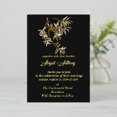 Hochzeit mit Goldblättern, modern minimalistisch Folieneinladung (Stehend vorne)