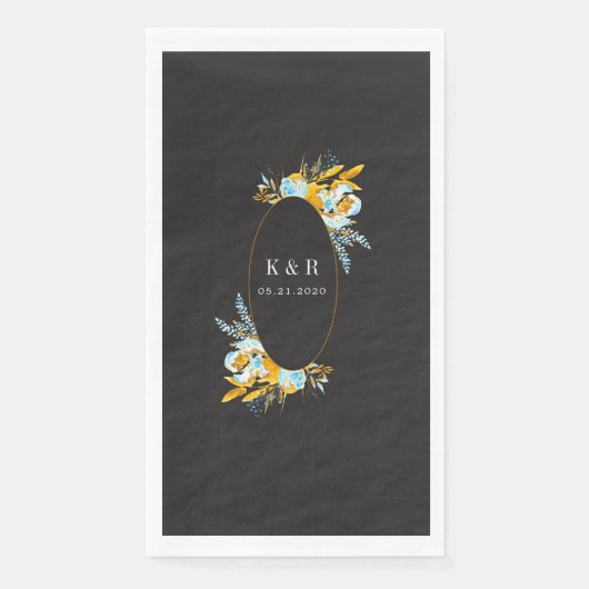 Hochzeit mit goldfarbenem Türkis Serviette (Vorderseite)