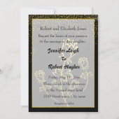 Hochzeit mit Goldfolie-Rose Einladung (Vorderseite)