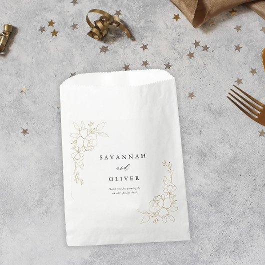 Hochzeit mit goldgelber Blüte Geschenktütchen