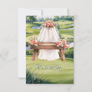 Hochzeit mit Golfball auf Grün RSVP Karte
