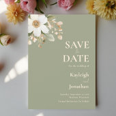 Hochzeit mit grünem Blumenwasser Save The Date