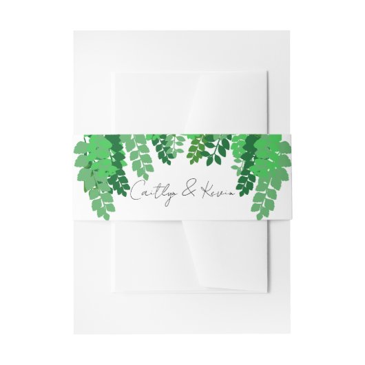 Hochzeit mit grünem Leaf Canopy Einladungsbanderole (Vorderseite Beispiel)