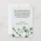 Hochzeit mit grüner Flora Dankeskarte (Rückseite)