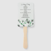 Hochzeit mit grüner Flora Fächer (Rückseite)