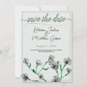 Hochzeit mit grüner Flora Save The Date (Vorderseite)