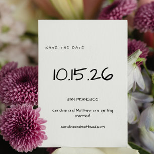 Hochzeit mit handgeschriebenem einfachen minimalis save the date