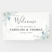 Hochzeit mit hellblauen Blumen Banner (Horizontal)