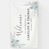 Hochzeit mit hellblauen Blumen Banner (Vertikal)