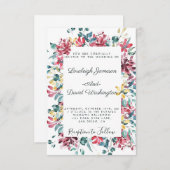 Hochzeit mit hellen Blumen Einladung (Vorne/Hinten)