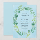 Hochzeit mit Himmelssagefarn Einladung (Vorne/Hinten)