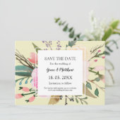 Hochzeit mit hübschem Blumenwasser Save The Date (Stehend Vorderseite)