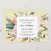 Hochzeit mit hübschem Blumenwasser Save The Date (Vorne/Hinten)