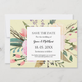 Hochzeit mit hübschem Blumenwasser Save The Date