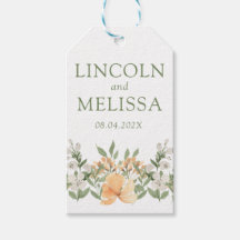 Hochzeit mit hübschem Pfirsich und Weißblumen