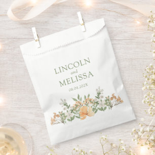 Hochzeit mit hübschem Pfirsich und Weißblumen Geschenktütchen