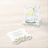 Hochzeit mit hübschem Pfirsich und Weißblumen Untersetzer (Vor Ort)