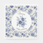 Hochzeit mit hübschen blauen Blumen Serviette (Vorderseite)