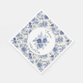 Hochzeit mit hübschen blauen Blumen Serviette (Ecke)