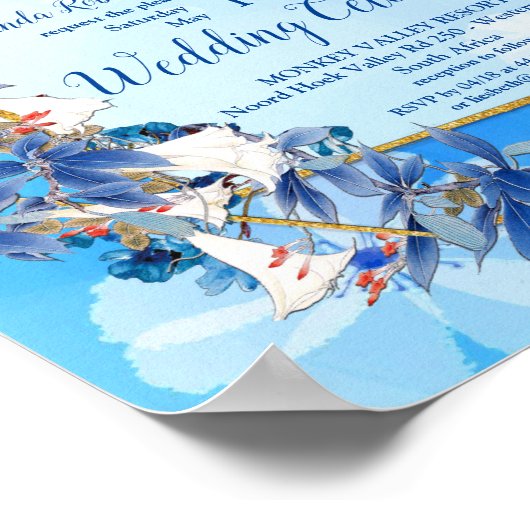 Hochzeit mit illustrierter Blume Poster (Ecke)