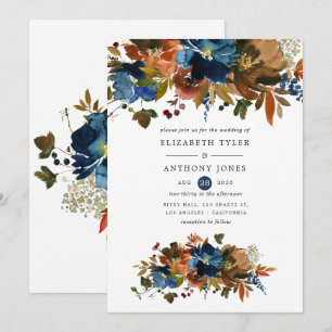 Hochzeit mit Ingwer und Navy Einladung
