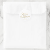 Hochzeit mit klassischem Gold und individueller Ka Runder Aufkleber (Tasche)
